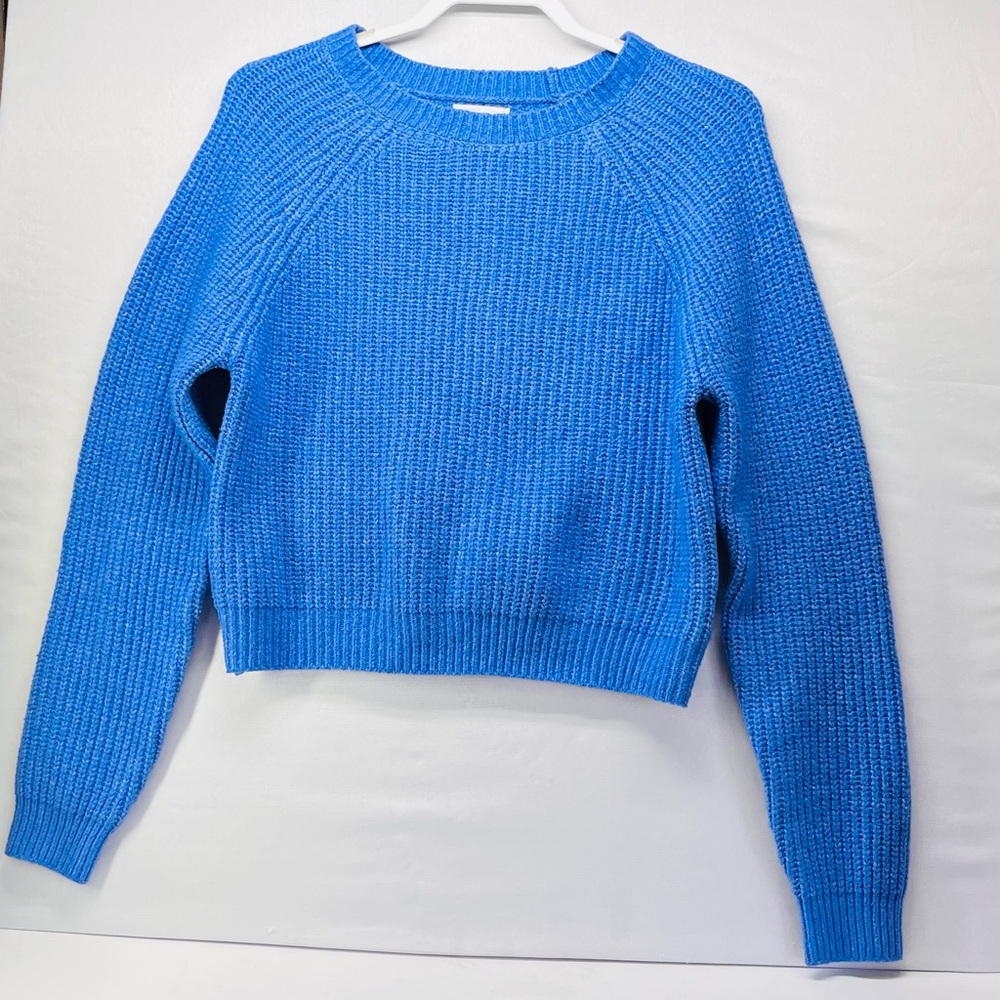 Pur Bright Blue Women's Crewneck Knit Sweater